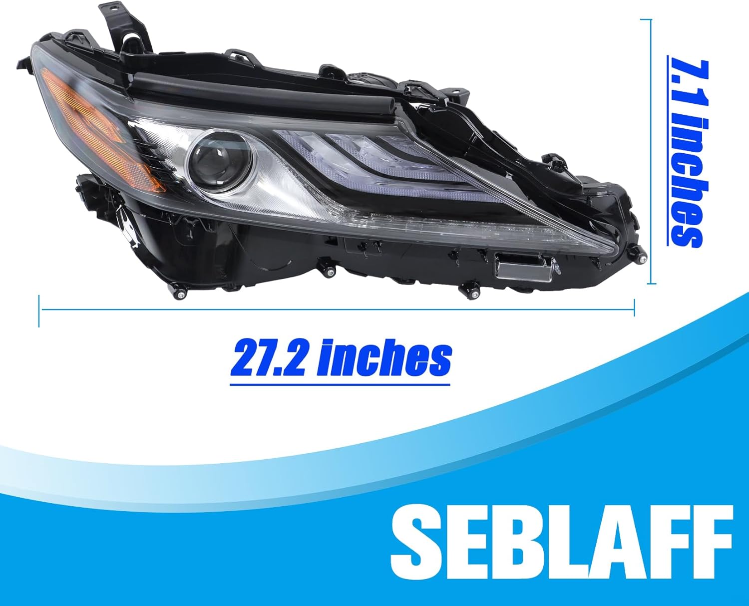 Headlight Headlamp Right Passnger Side Black Housing Replacement for Camry XSE 2021-2022