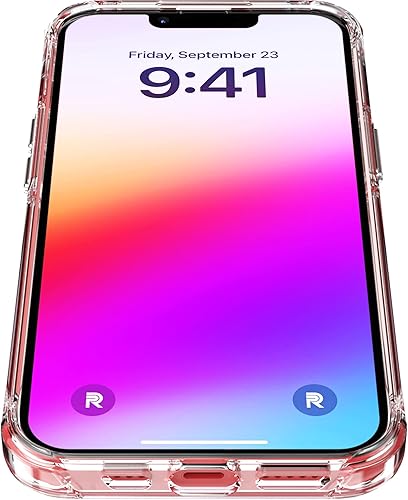Miniatura 4 de REBEL Funda transparente para iPhone 13 Crystal Series Gen-3 sin amarillamiento, funda UV antiarañazos, protección contra golpes, botones de metal,