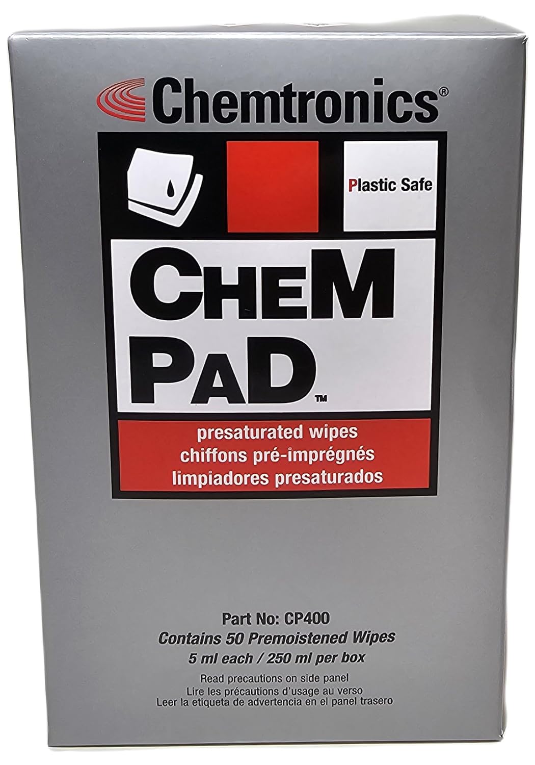 ITW Chemtronics CP400 Chempad PreSaturated Alcohol Wipes (4 Pack/200 Wipes)