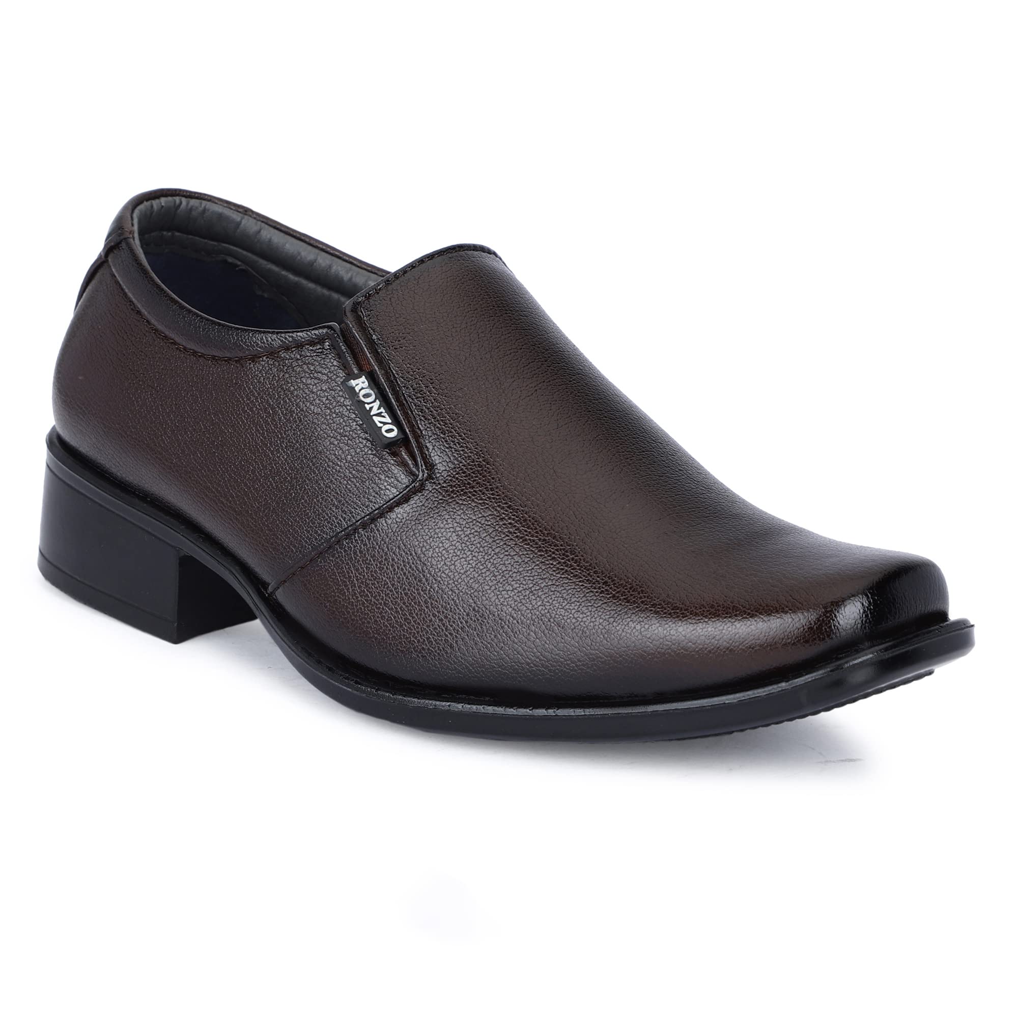 RONZO Mens Brown Genuine Leather Slip on Formal Shoe 6 (B09V2NQLWT) Amazon Price History, Amazon Price Tracker