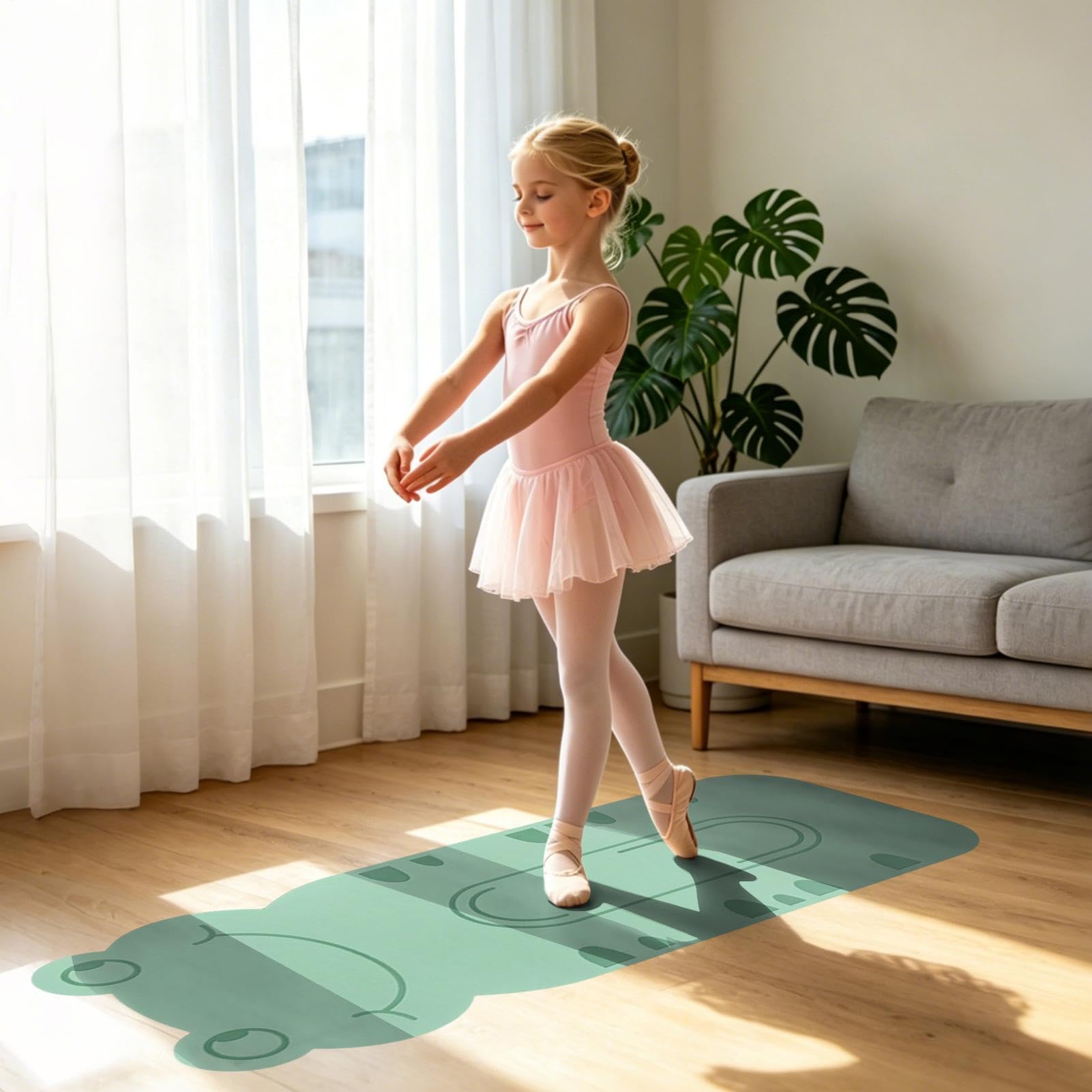 Tapete de yoga para niños, almohadilla de entrenamiento con diseño de animales de dibujos animados, tapete de yoga portátil, para fitness, dormitorio, estudio, sala de estar, oficina, gimnasio