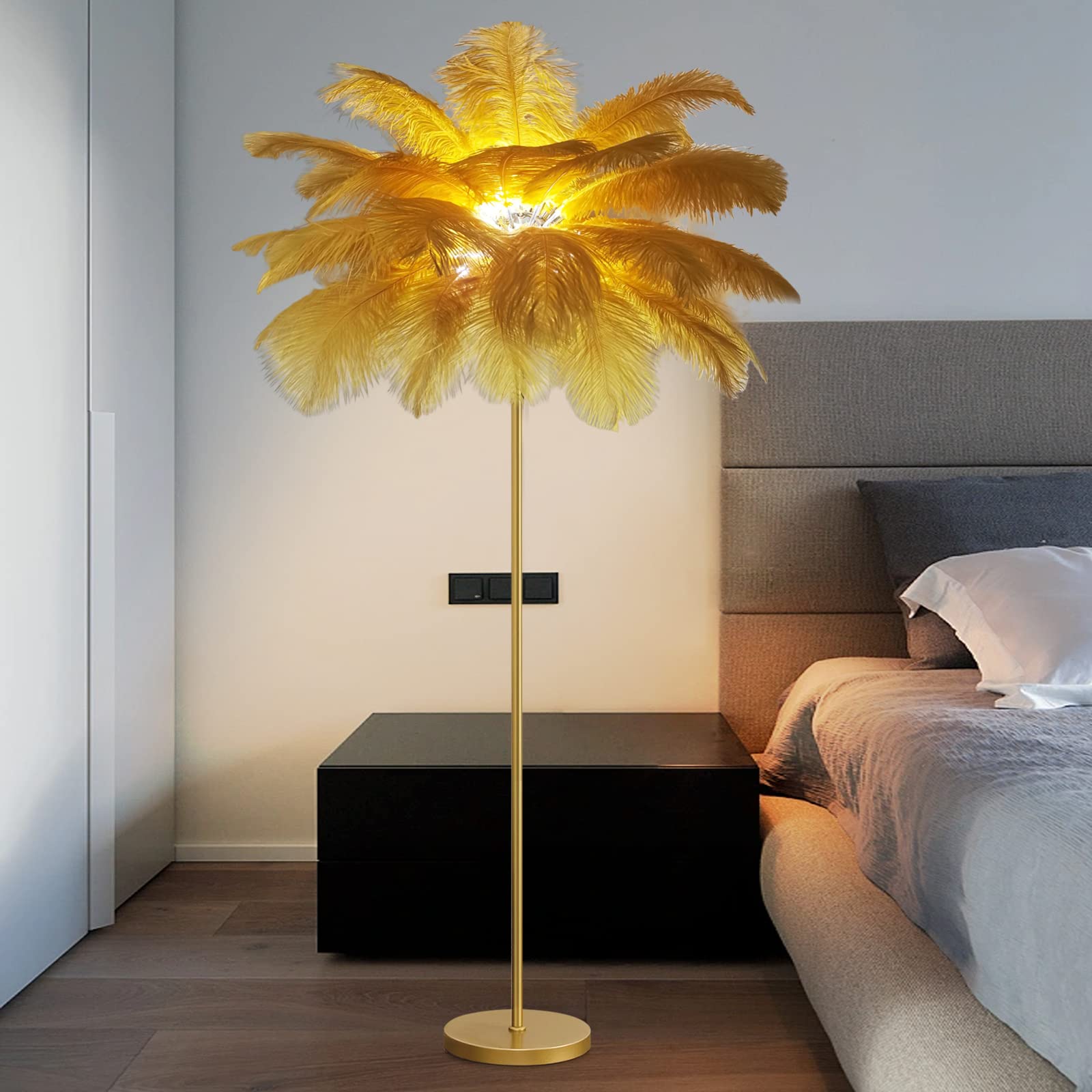 Moderne vloerlamp met rookglazen kap Light & Living Rakel