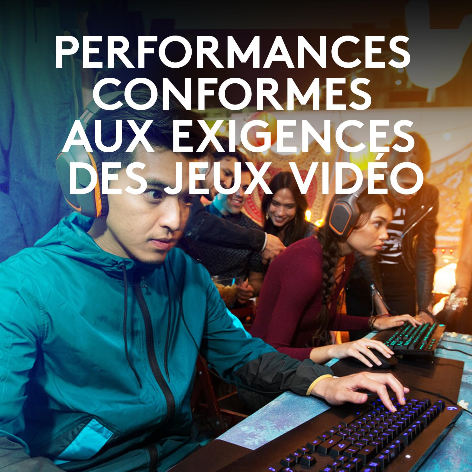Logitech G213 Prodigy, Clavier Gamer, Eclairage RGB LIGHTSYNC, Résistant aux Éclaboussures, Personnalisable, Commandes Multimédia Dédiées, Français AZERTY - Noir