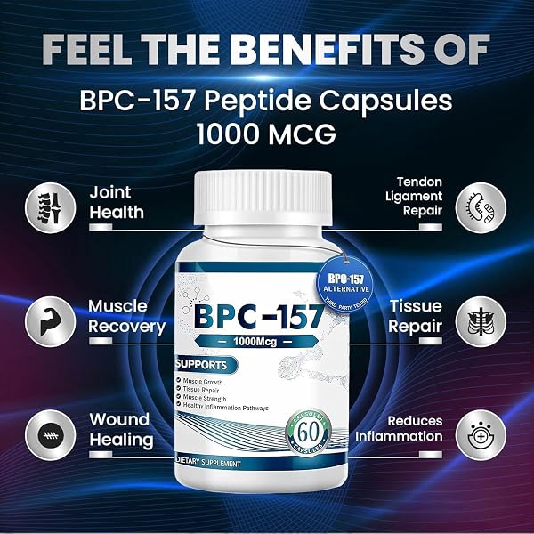 BPC 157 Peptide Capsules 1000mcg – BPC 157 Peptides Supplement, Non-GMO & Gluten Free, BPC 157 Peptide Canada, 60 Capsules - 3
