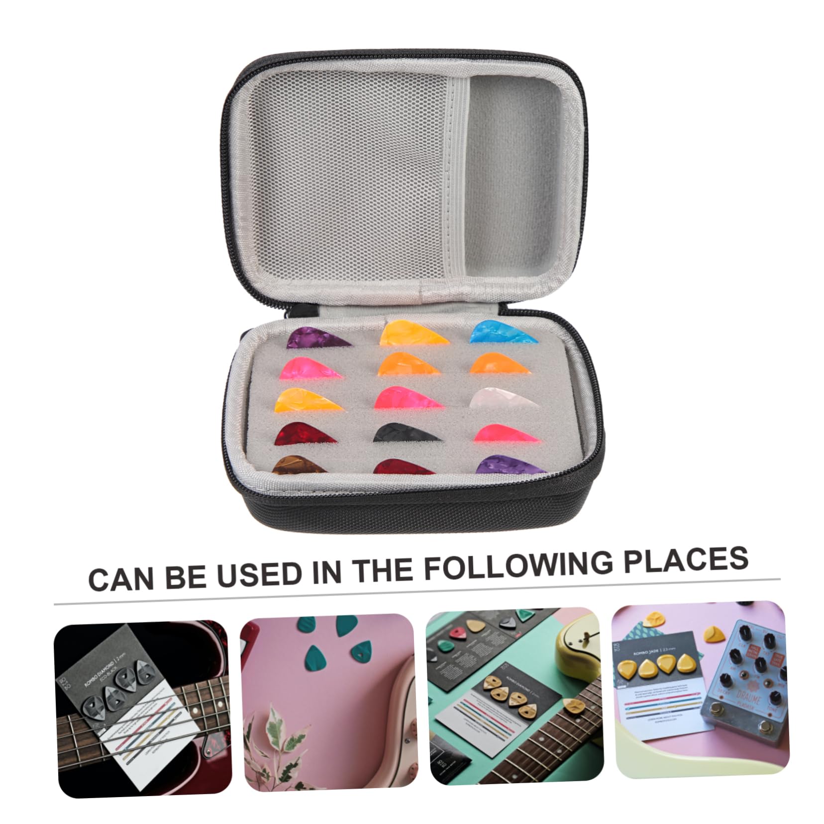 ibasenice 3 Sets Folk Elektrische Gitarre Picks Set mit Lagerung Tasche Plektren für Gitarristen