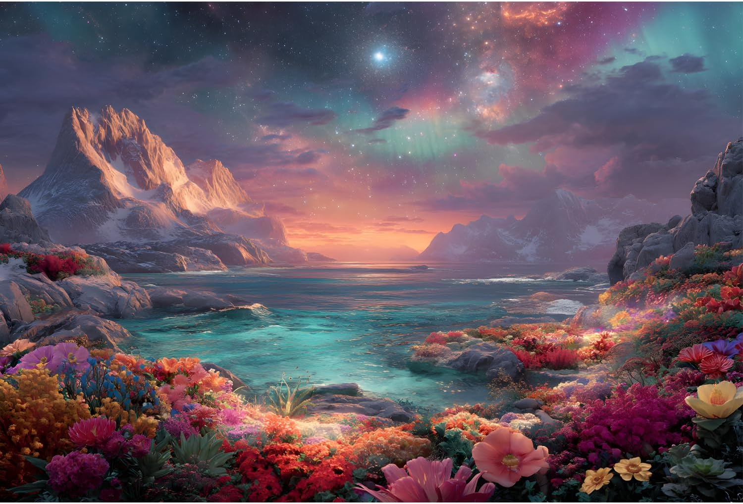 Jigsaw Puzzles for Adults 1000 Pieces Impossible Hard Difficult Challenging Puzzles for Teens Mountain Sea Ocean Flowers Galaxy Night Landscape Jigsaw Puzzle 1000 Pieces 28 x 20 inch