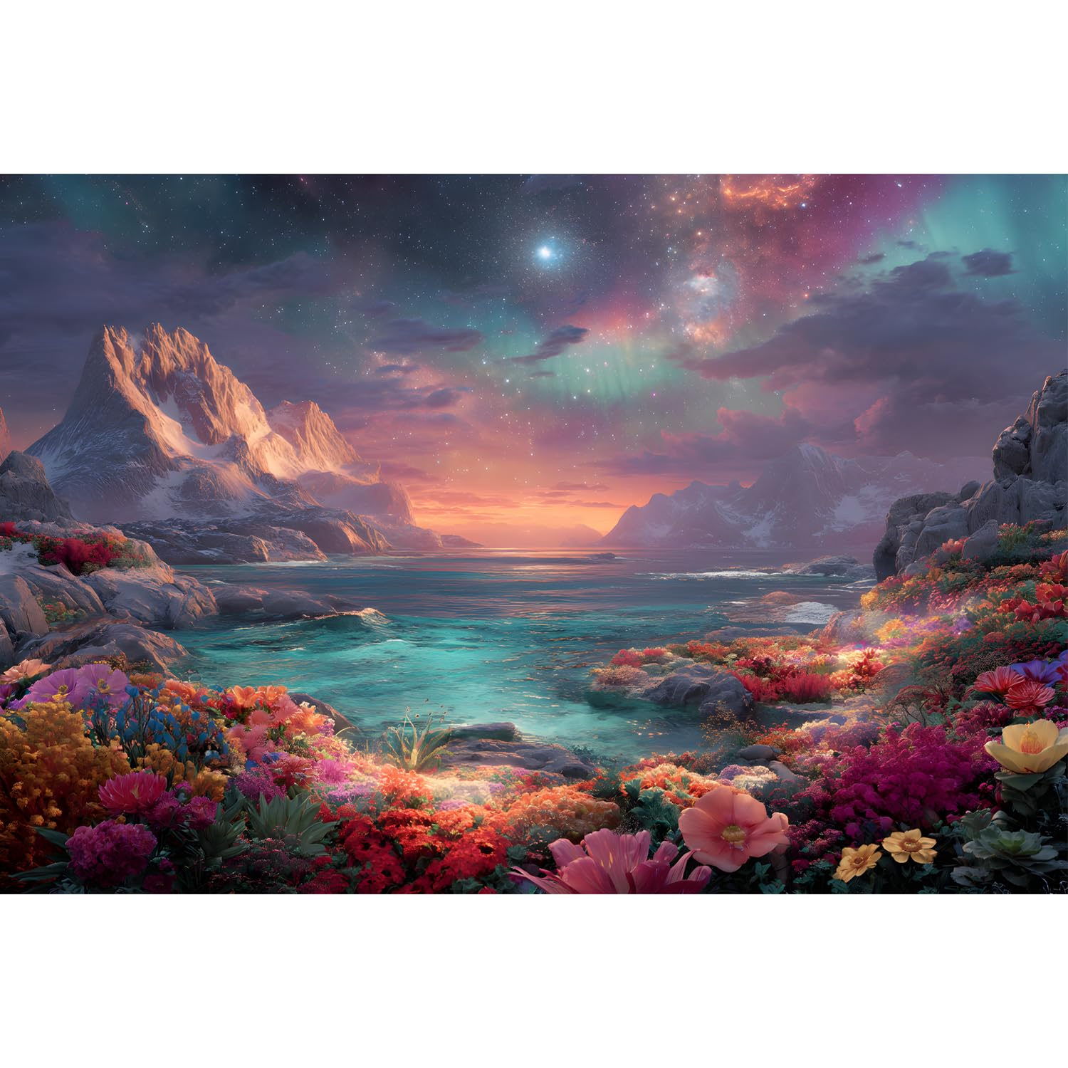 Yunlus Jigsaw Puzzles for Adults 1000 Pieces Impossible Hard Difficult Challenging Puzzles for Teens Mountain-Sea Ocean Flowers Galaxy Night Landscape Jigsaw Puzzle 1000 Pieces 28 x 20 inch