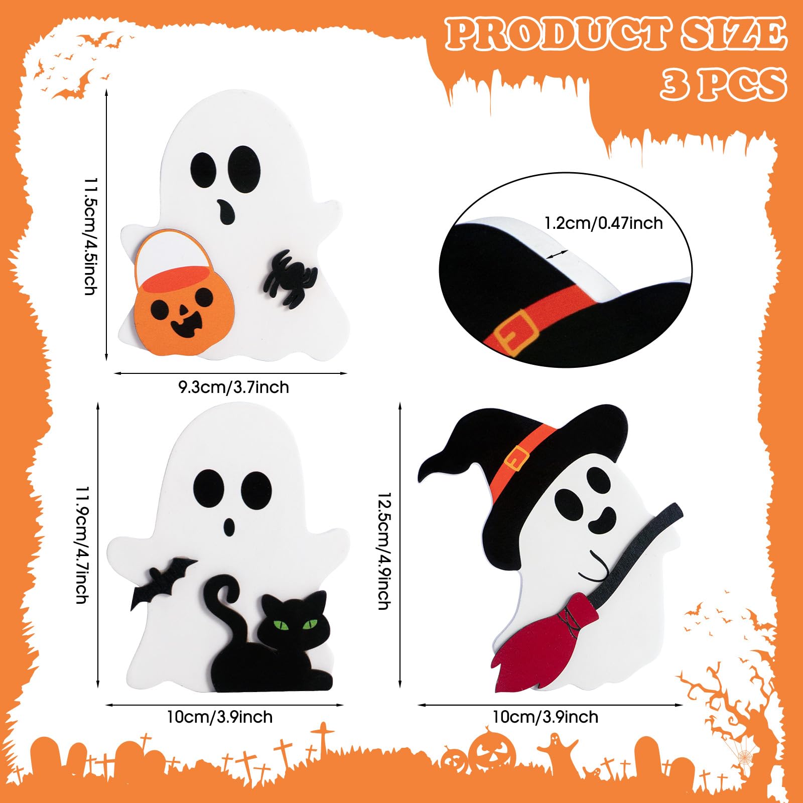 Niedliche Halloween-Geister-Deko Mit Kürbis – Acryl-Tischdekoration Für Partys