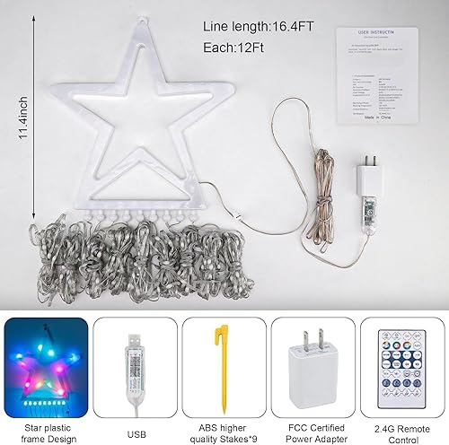 Miniatura 7 de Luces inteligentes de estrella de música de Navidad, 16.4 pies, 330 LED RGB, 9 tiras de luces de Navidad para interiores, cambio de color