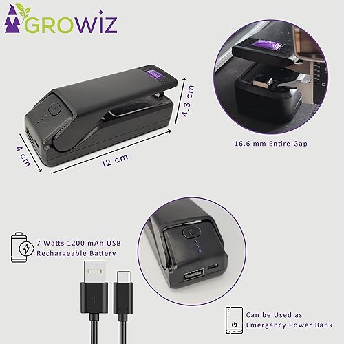 Miniatura 2 de Gro Wiz Sellador y cortador portátil de 7 vatios 2 en 1 batería recargable de 5 V 1200 mAh, 3 ajustes de sellador térmico Mini bolsa reseller para