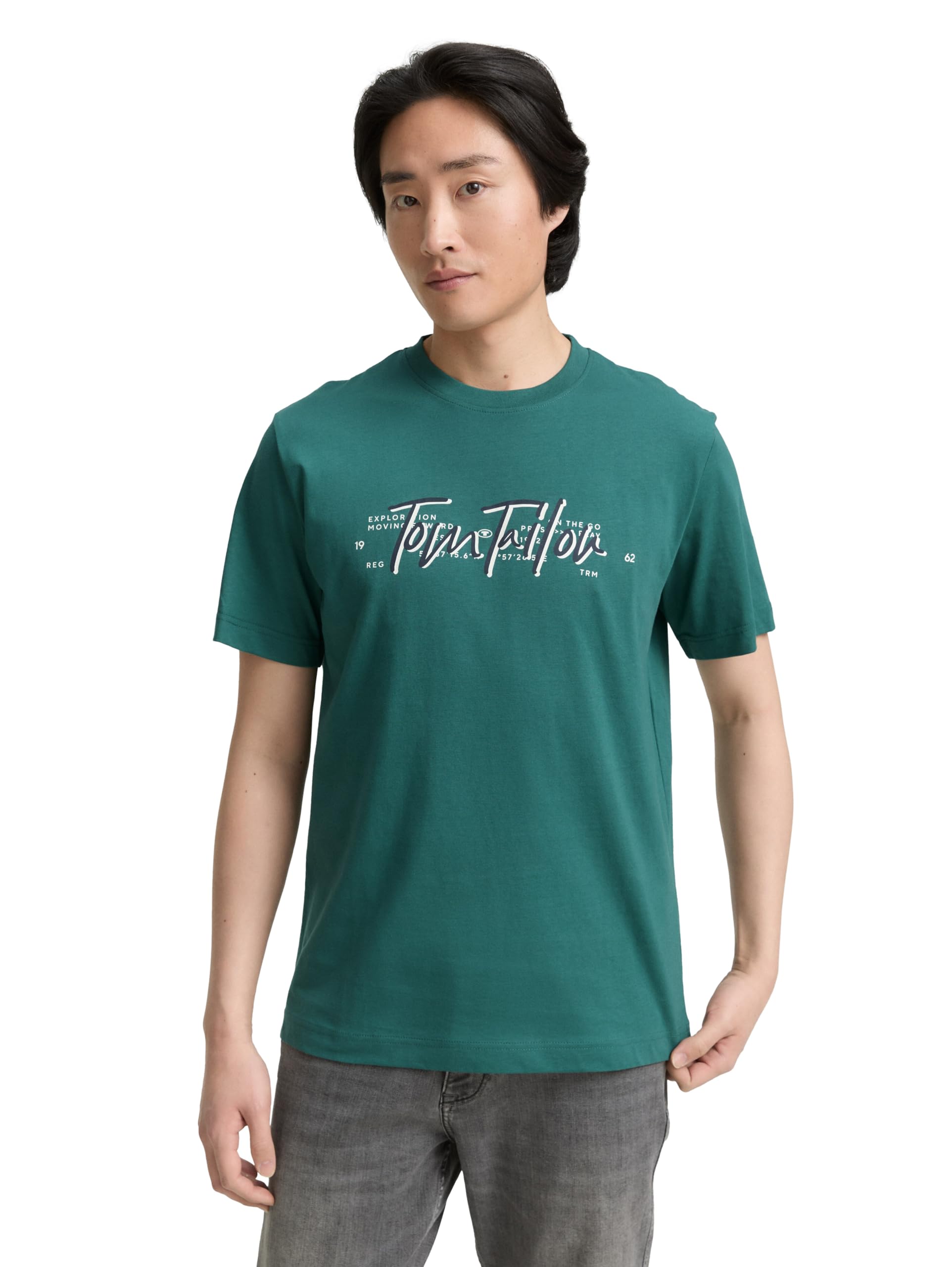 Tom Tailor Herren 1047773 T-Shirt mit Logo-Print