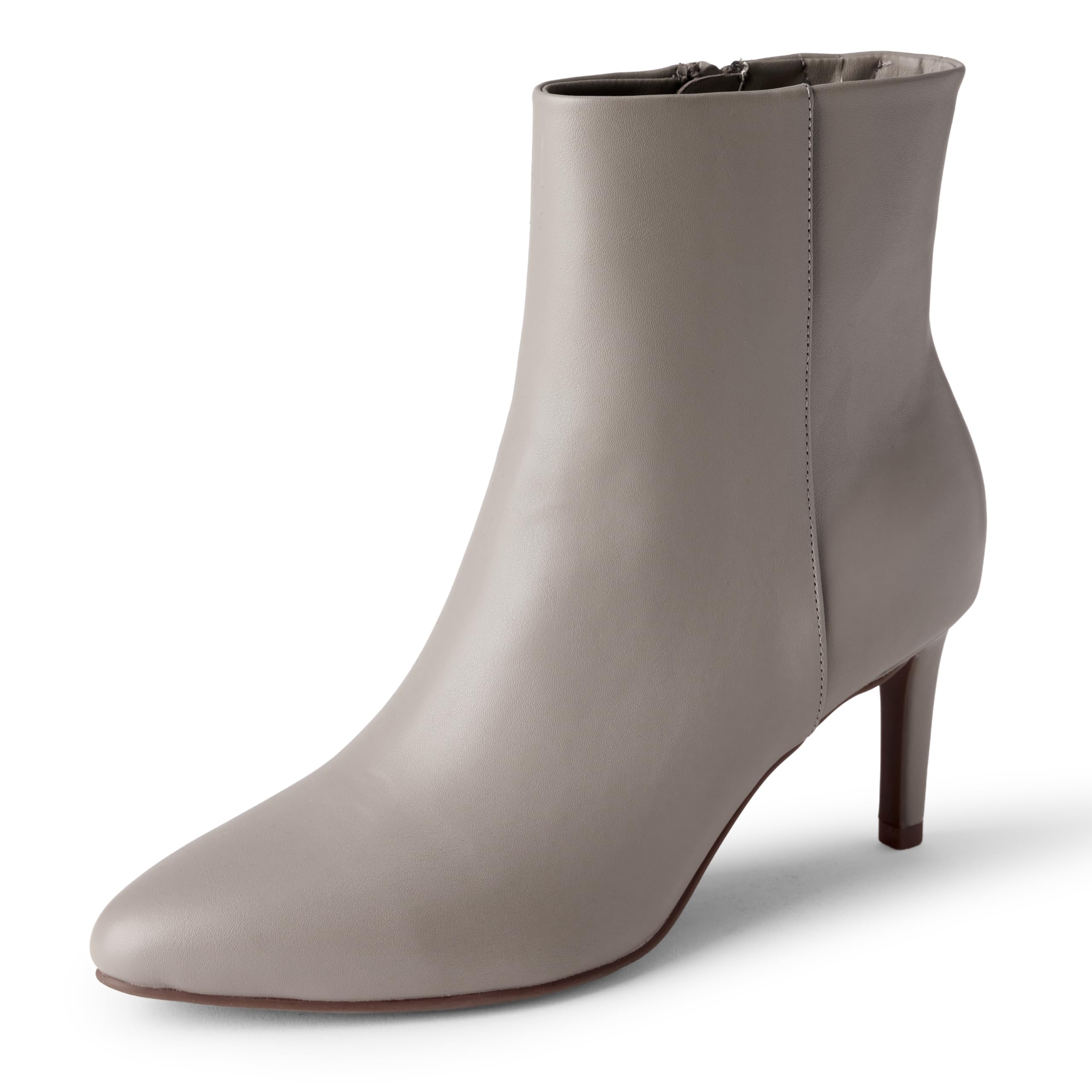 Amazon Essentials Women's Stiletto Dress Ankle Boots, Taupe Faux Leather, 7.5 UK