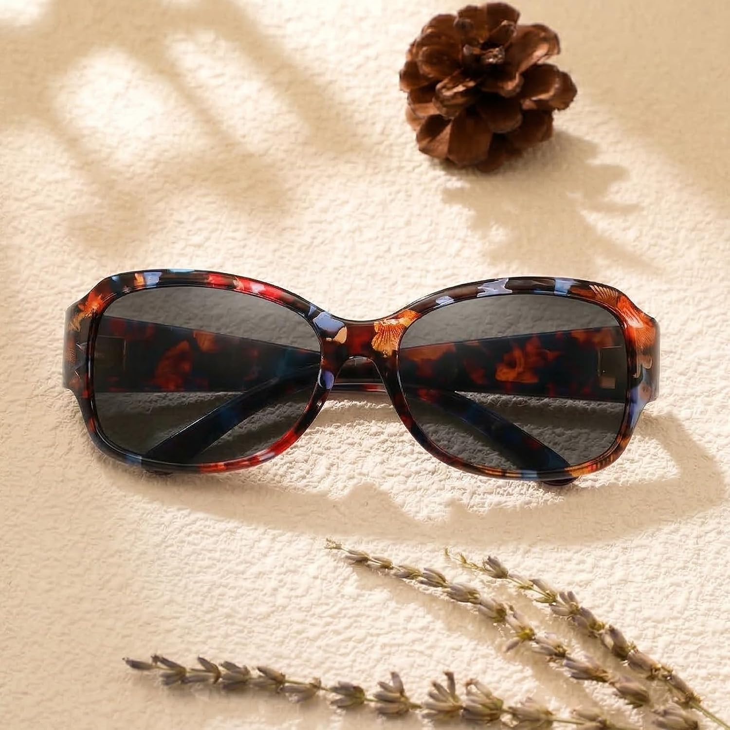 LVIOE Polarized Sunglasses for Women Fashionable Wrap Around Sunglasses with UV400 Protection LS6202