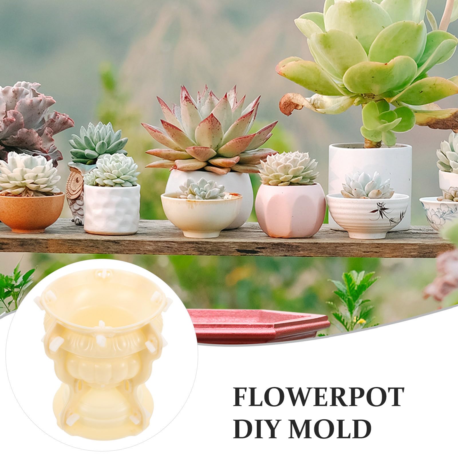 Molde De Maceta De Plástico Redondo 18 Cm, Reutilizable, Para Cemento y Resina, Para Modelismo De Bonsáis y Manualidades DIY
