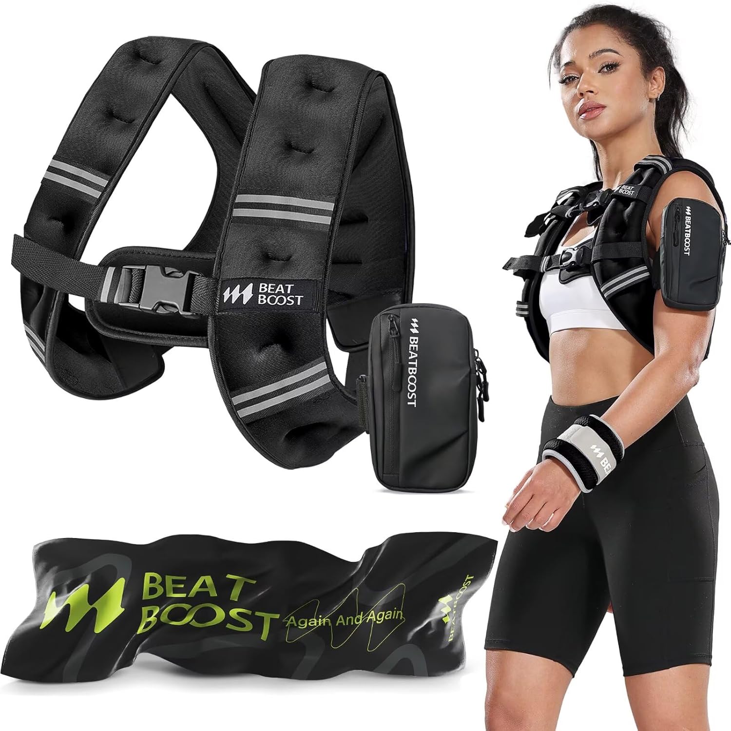 Weighted Vest Woman BeatBoost 5 10 15 20 25 30 lb Weight Vest with Ironsand for Walking Strength Training Running Workout