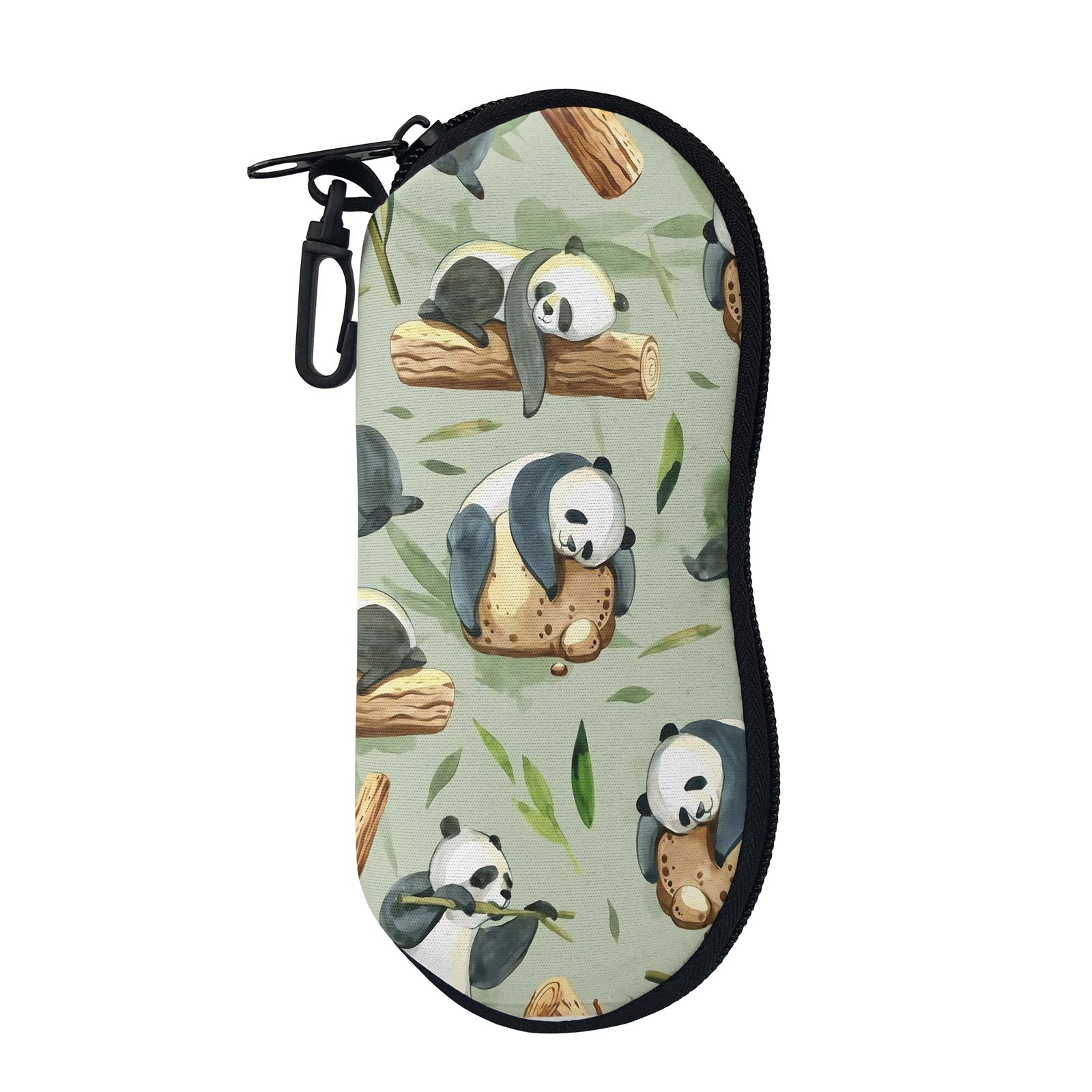 SEANATIVE Sunglasses Case Anti-Scratch Panda Pattern Glasses Case Waterproof Eyeglasses Spectacle Box with Hook Portable