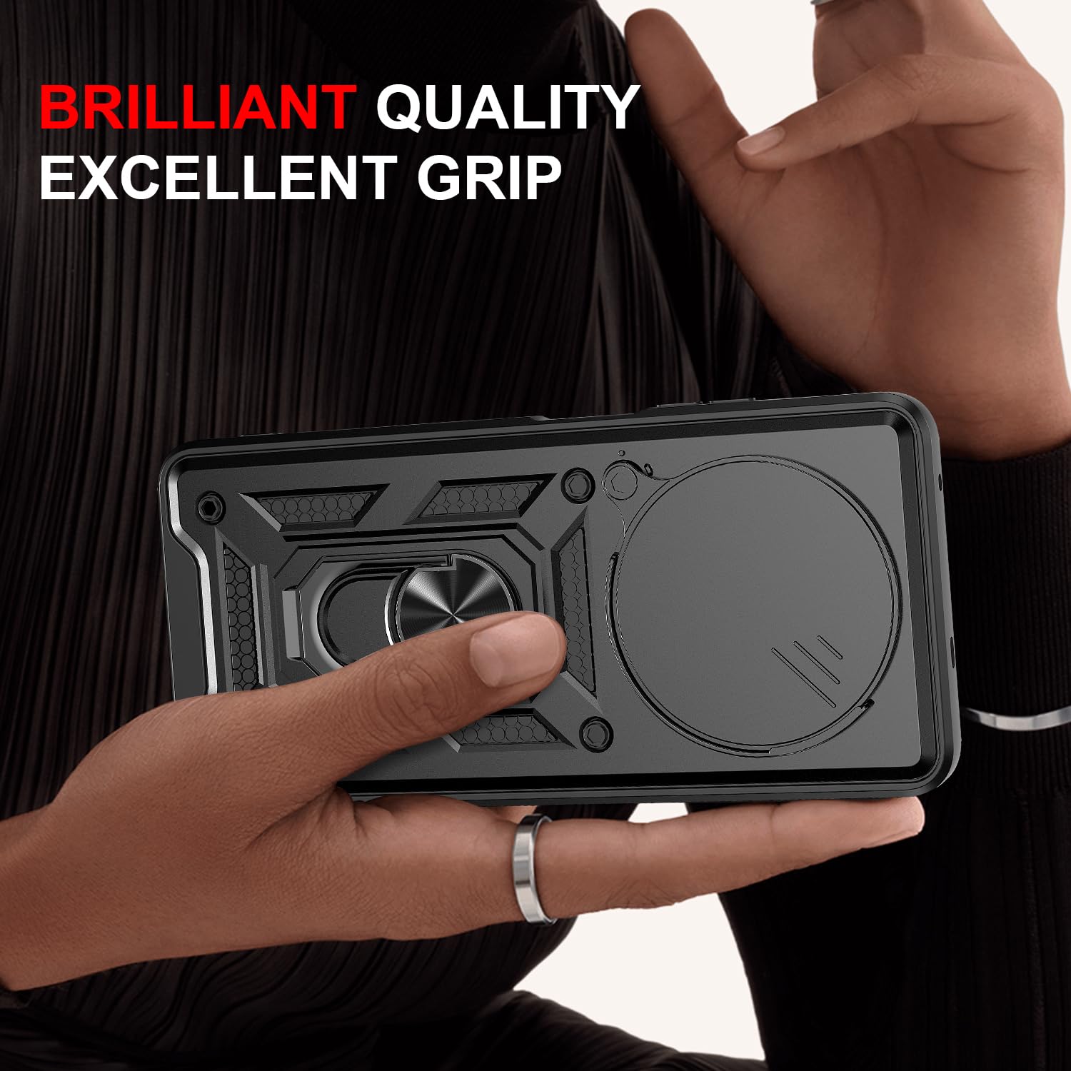 OPPO Reno 12 F Case With Tempered Glass Screen Protector, Heavy Duty Military-Grade Shockproof Cover - Image 4