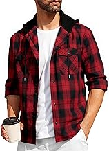 SwissWell Plaid Shirt Men Flannel Shirt Men Long Sleeve Lumberjack Hoodies Outdoor Casual Hooded Shirt M-3XL