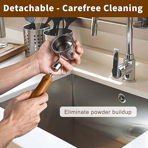 Miniatura 6 de Portafiltro sin fondo de 2.126 in para máquinas Breville Barista Express y Breville de 2.126 in, portafiltro profesional desnudo con cesta (acero