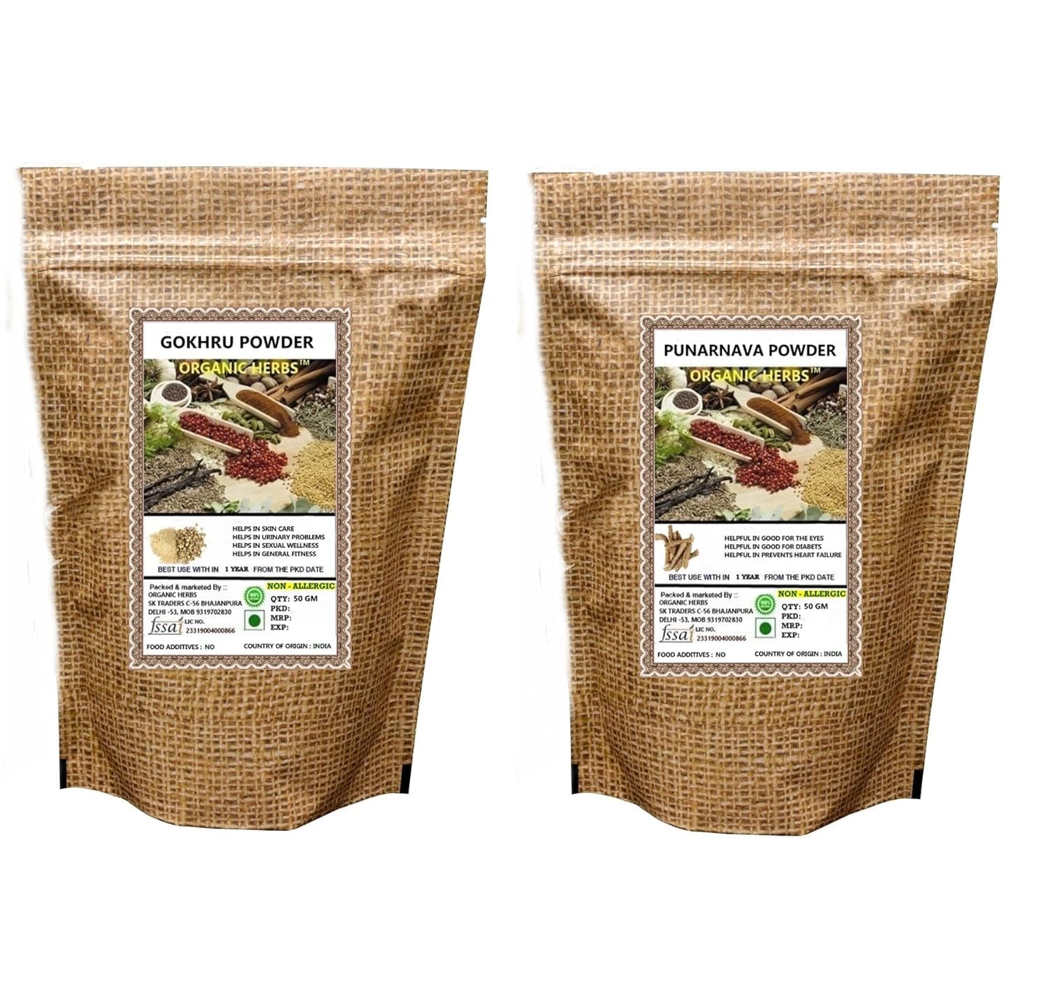 GOKHRU & PUNARNAVA Polvere 50 GM Ciascuno