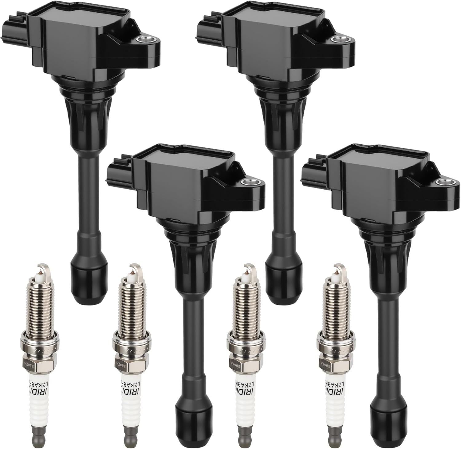 Set of 4 Ignition Coil Pack and Spark Plugs Fits 2007 2008 2009 2010 2011 2012 2013 for Nissan Altima Versa Sentra Rogue Cube NV200 2.5 1.8 1.6 2.0 L4 Spark Plugs Coil Packs Replaces# UF549 C1696