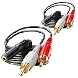3.5 mm Female to 2 RCA Male Stereo Audio Cable (3FT), Gold Plated, 1/8 Inch Mini Jack to Dual RCA Y Splitter Cord for TV, Phone, Speaker, Home Theater, MP3, 39 Inch(100cm), 2 Pack