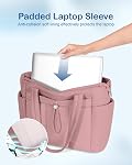 TOPDesign Puffy Sac de rangement pour femmes avec porte-cup & Compartiment d'ordinateur portable & Sac cosmétique & Trolley Sleeve pour le travail, les voyages