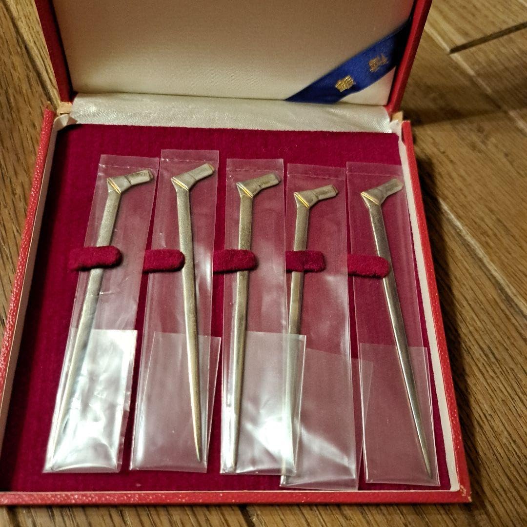 銀製 菓子切り 菓子楊枝 フルーツピック5本セット アンティーク レトロ