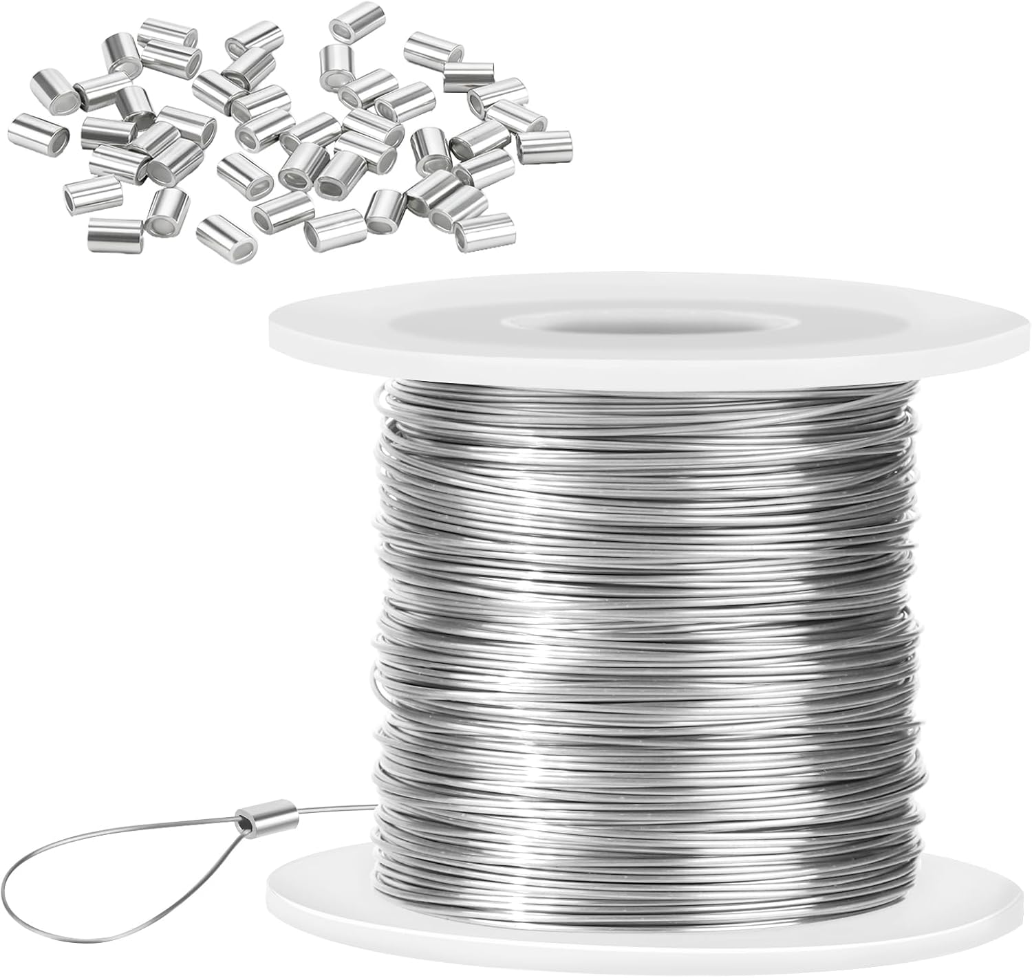 0.5mm x 100m Wire Rope Steel Rope Picture Frame Hanging Wire Picture Hanging Wire for DIY Fishing Jewelry Fishing Hanging