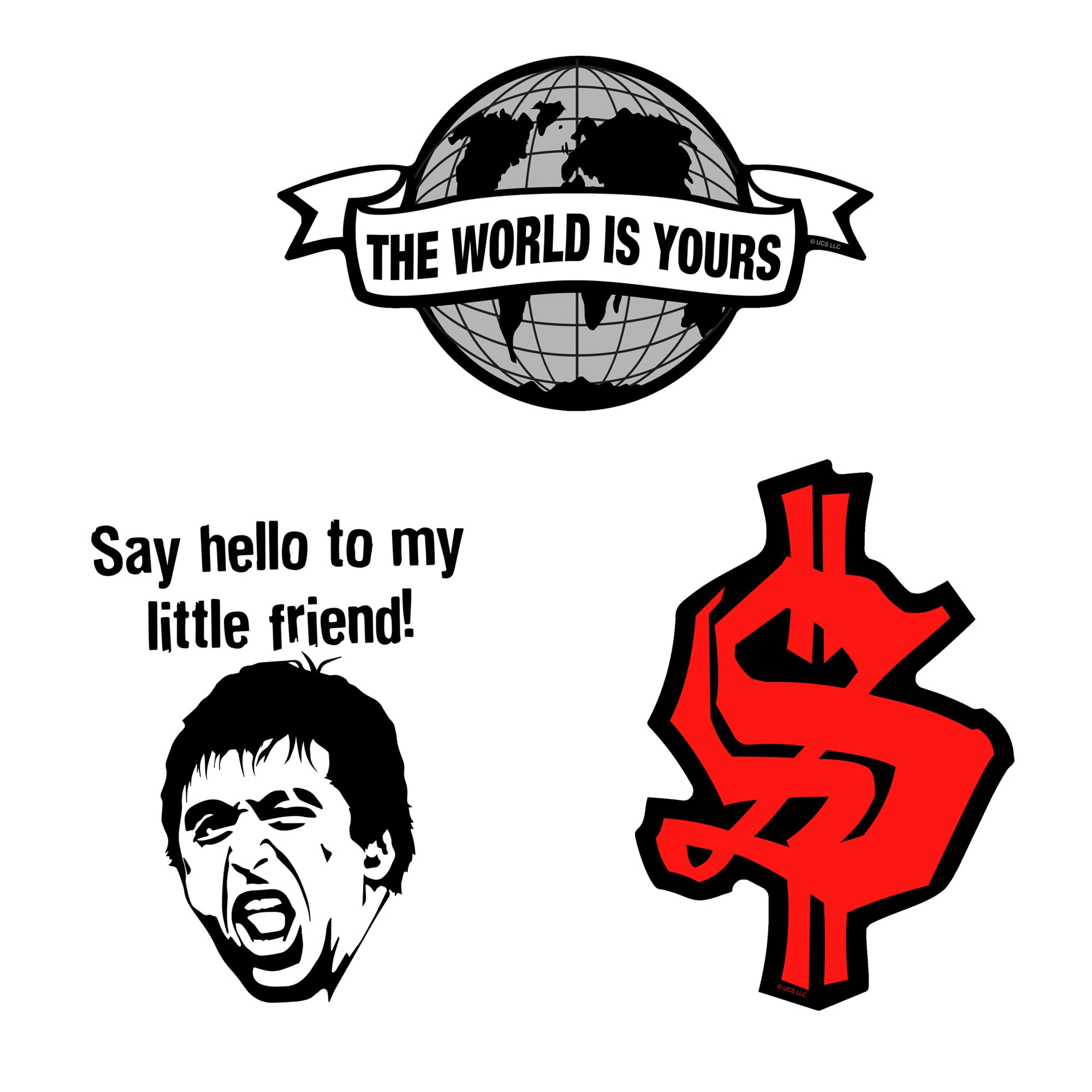 Scarface 9ct Vinyl Large Deluxe Stickers Variety Pack