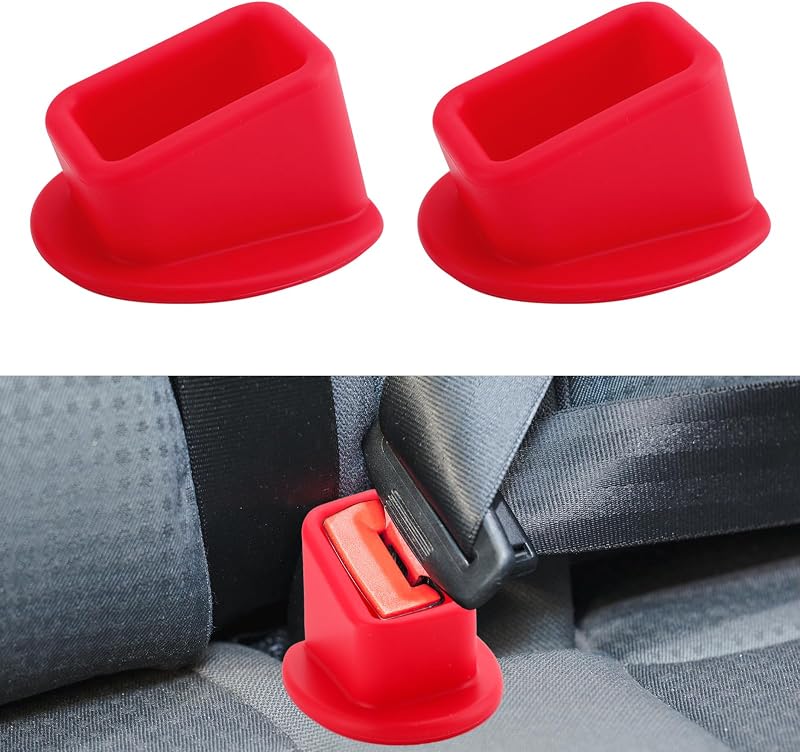 Suporte de Fivela do Cinto de Segurança em Silicone vvag Vermelho – 2 unidades