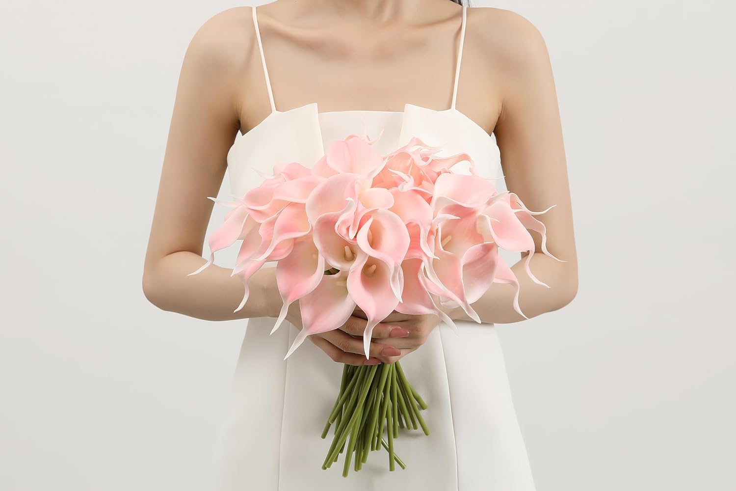 SITUMEIZI 24 PCS Pink Fake Flowers Artificial Calla Lily Silk Flowers Real Touch for Mother's Day Easter Home Kitchen Decor Wedding Bouquet Office Spring Decoration - Image 3