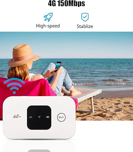 Miniatura 2 de Enrutador de red 4G, punto de acceso WiFi portátil con ranura para tarjeta SIM, router 4G de bolsillo de 150 Mbps para oficina al aire libre,