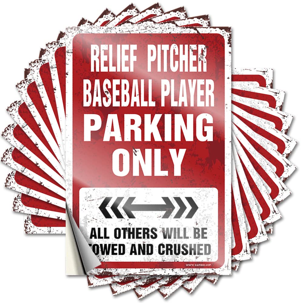 Relief Pitcher Baseball Player Parking Only Encouraging Men Decor - Quote Laptop Removable Vinyl Decal(8X12CM)