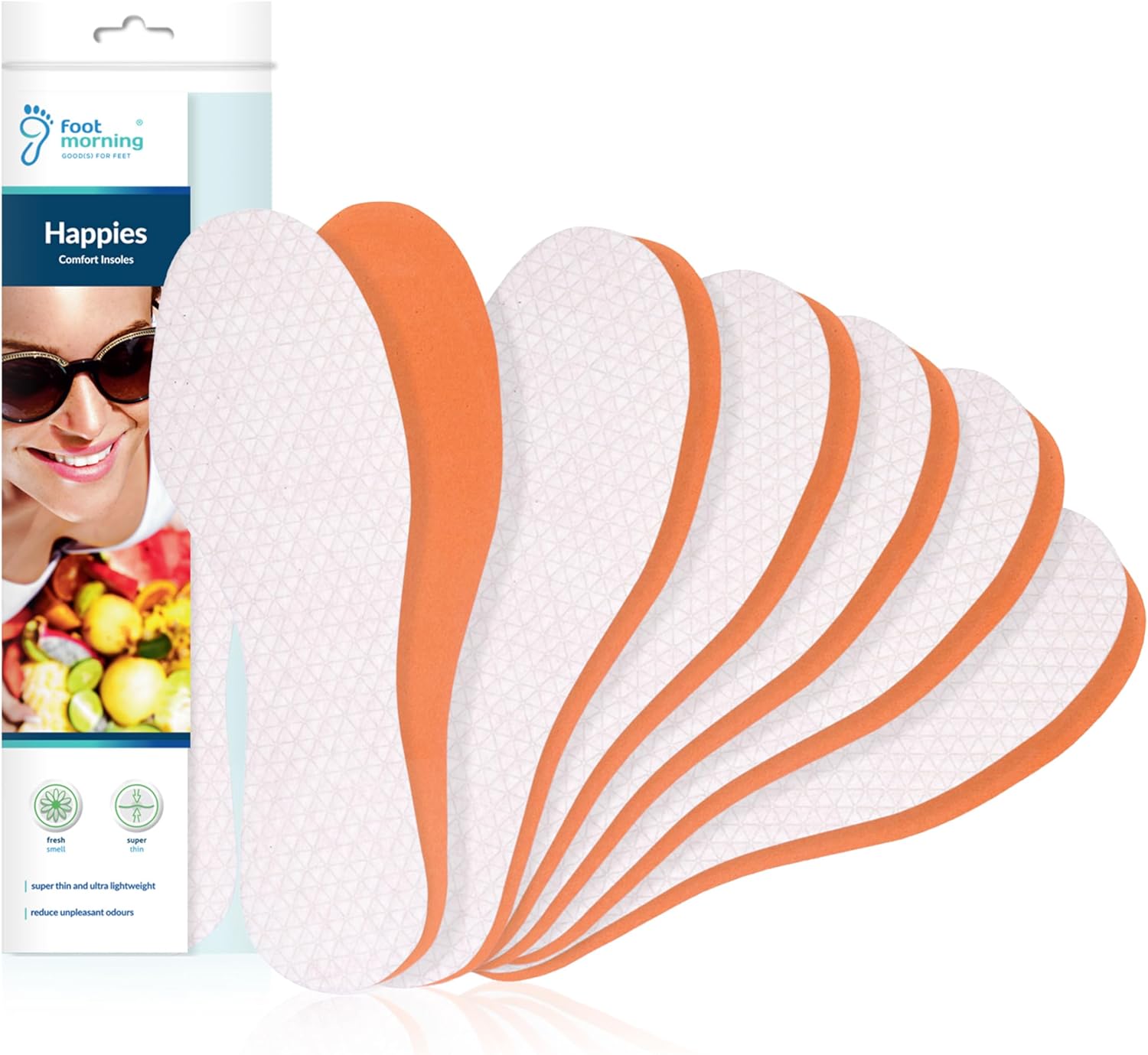 Foot Morning, Fresh Feet Happies, Foot Odour Insoles, Odour Absorbing