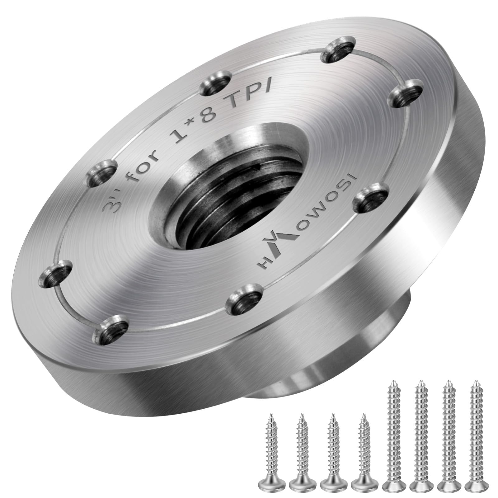 HAowosi 3" Steel Wood Lathe Faceplate,Faceplate for Wood Lathe,Lathe Face Plate Fit for 1" x 8TPI Spindle without Screwchuck