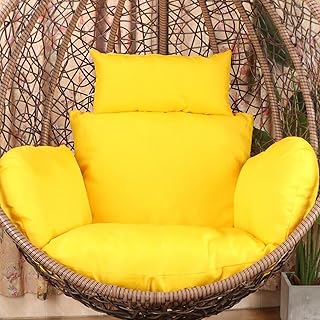 PPGE HOME Cojines de Silla de Columpio, Silla Colgante Huevo para Jardín Terraza, Cojin Silla Cesta Colgante, Cojín para Columpio Colgante, Cojín de Silla de Huevo(Color:Amarillo Brillante)