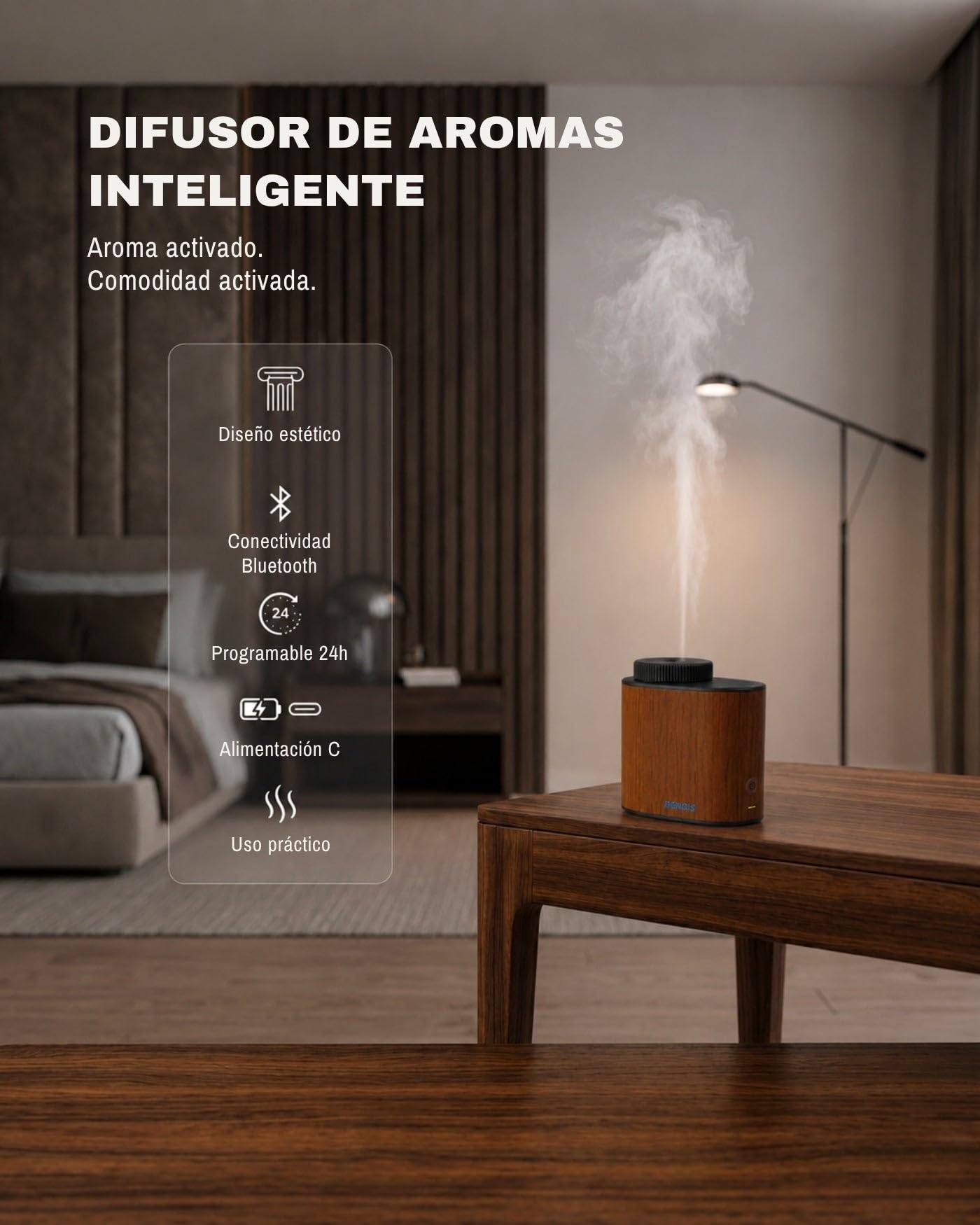 BENDIS Sense Profesjonalny dyfuzor zapachowy WiFi 80 m² Czarny