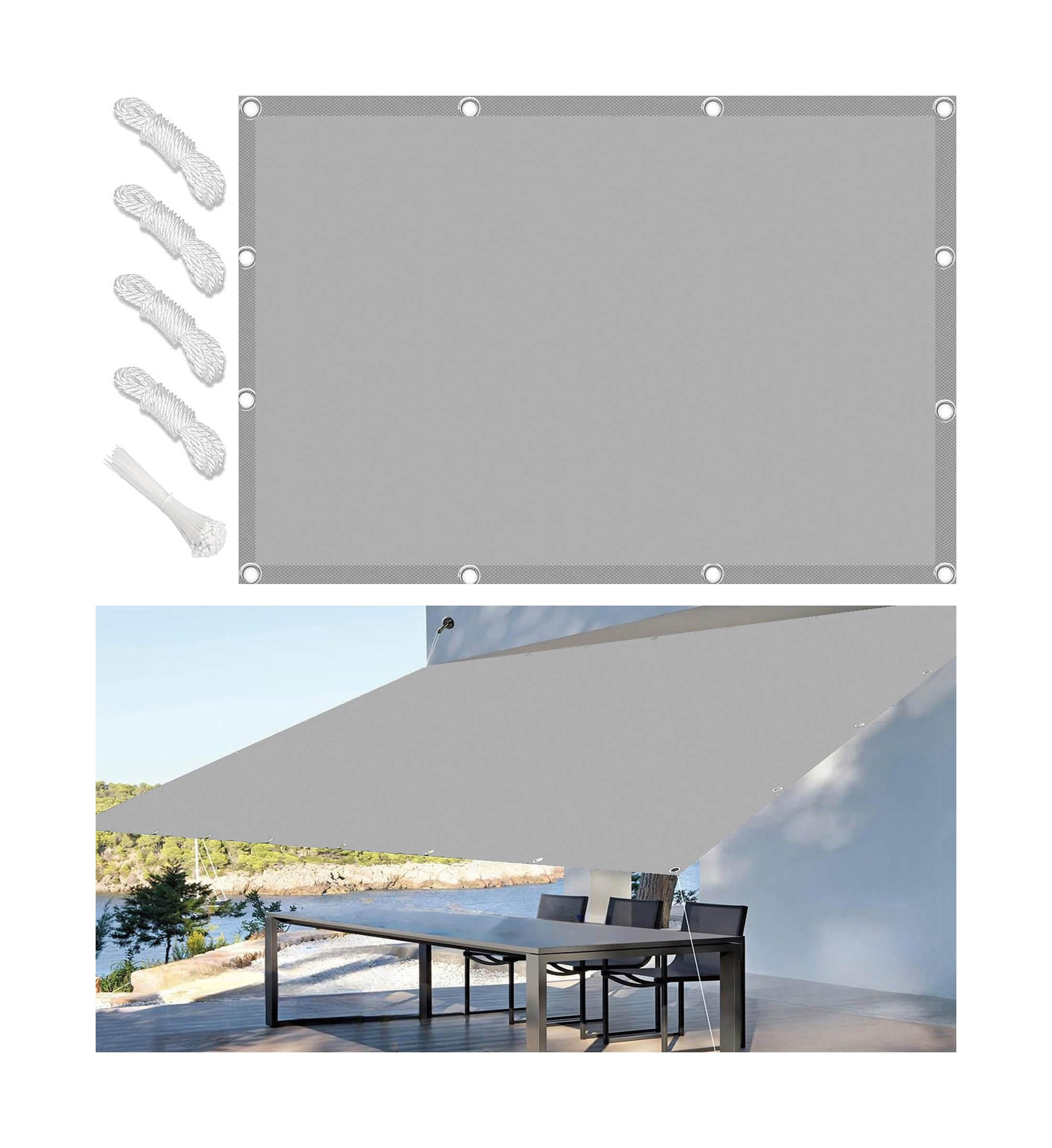 Sun Shade Sail Waterproof Rectangle 3.2x4M Shade Cloth Waterproof Outdoor Garden Patio Party Sunscreen Awning Canopy 98% UV Block with Rope for Outdoors Garden Patio Yard Party Light Gray — image 1