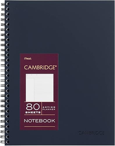Miniatura 2 de Cambridge Cuaderno de negocios limitado cuaderno de Mead encuadernado con alambre 7  x 9  pulgadas planificador de acción de 80 páginas azul marino