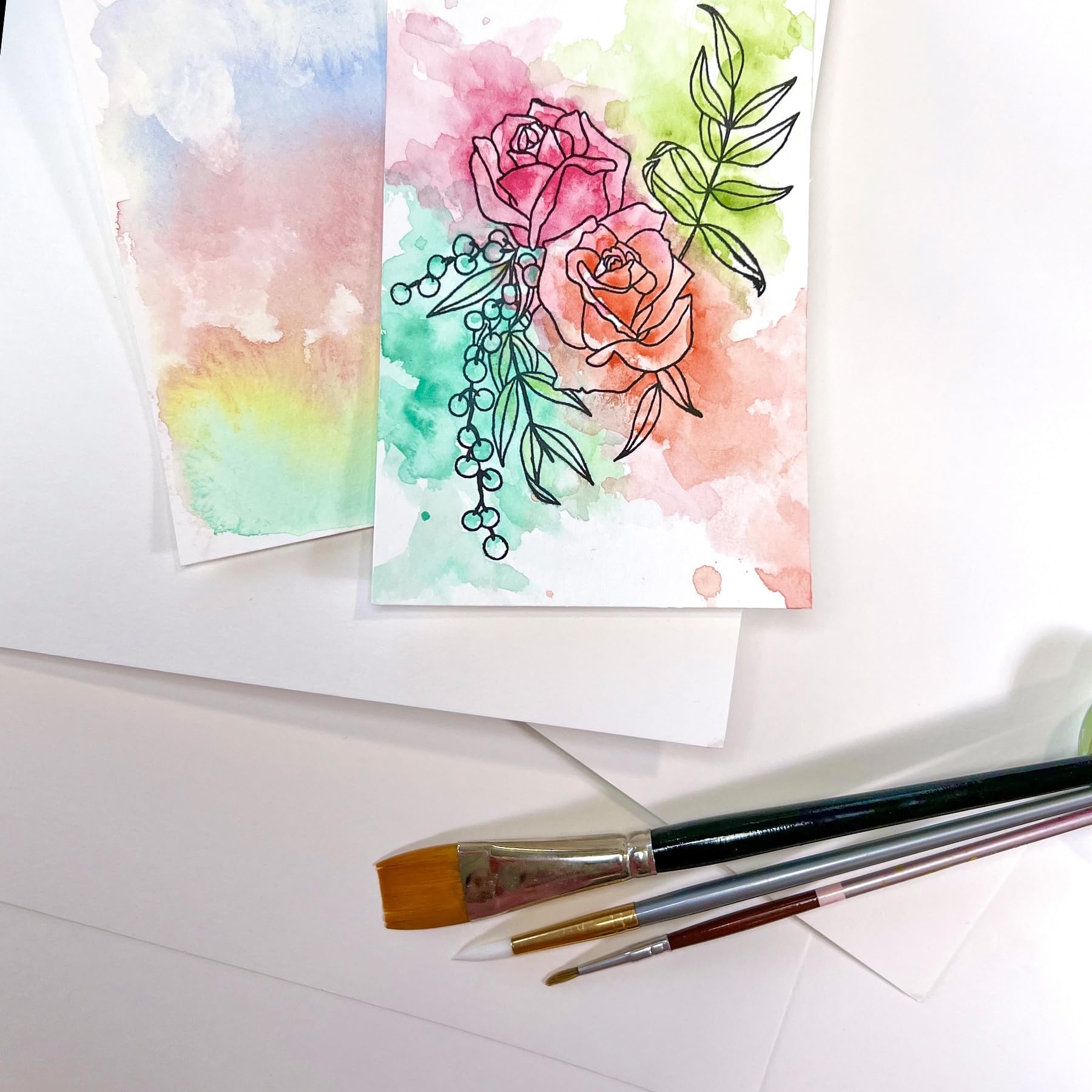 50 Sheets Watercolor Paper White Cold Press (300GSM, 8.5x11)