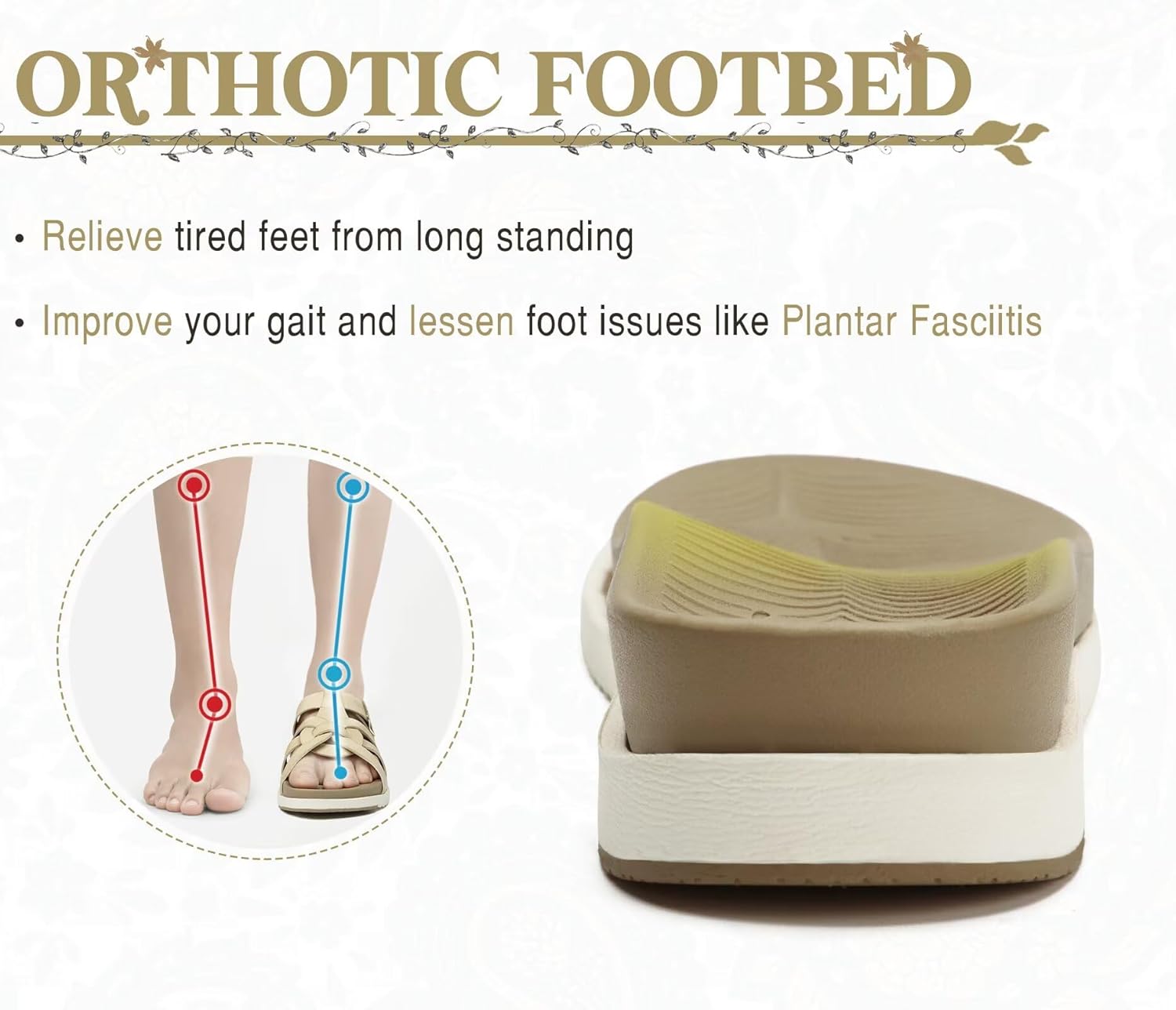 KuaiLu Gladiator Sandals for Women with Comfortable Arch Support Summer Beach Vacation Walking Travel Fisherman Slides Boho Outfits Flats Slip on Cushion Shoes Indoor Outdoor - Image 5