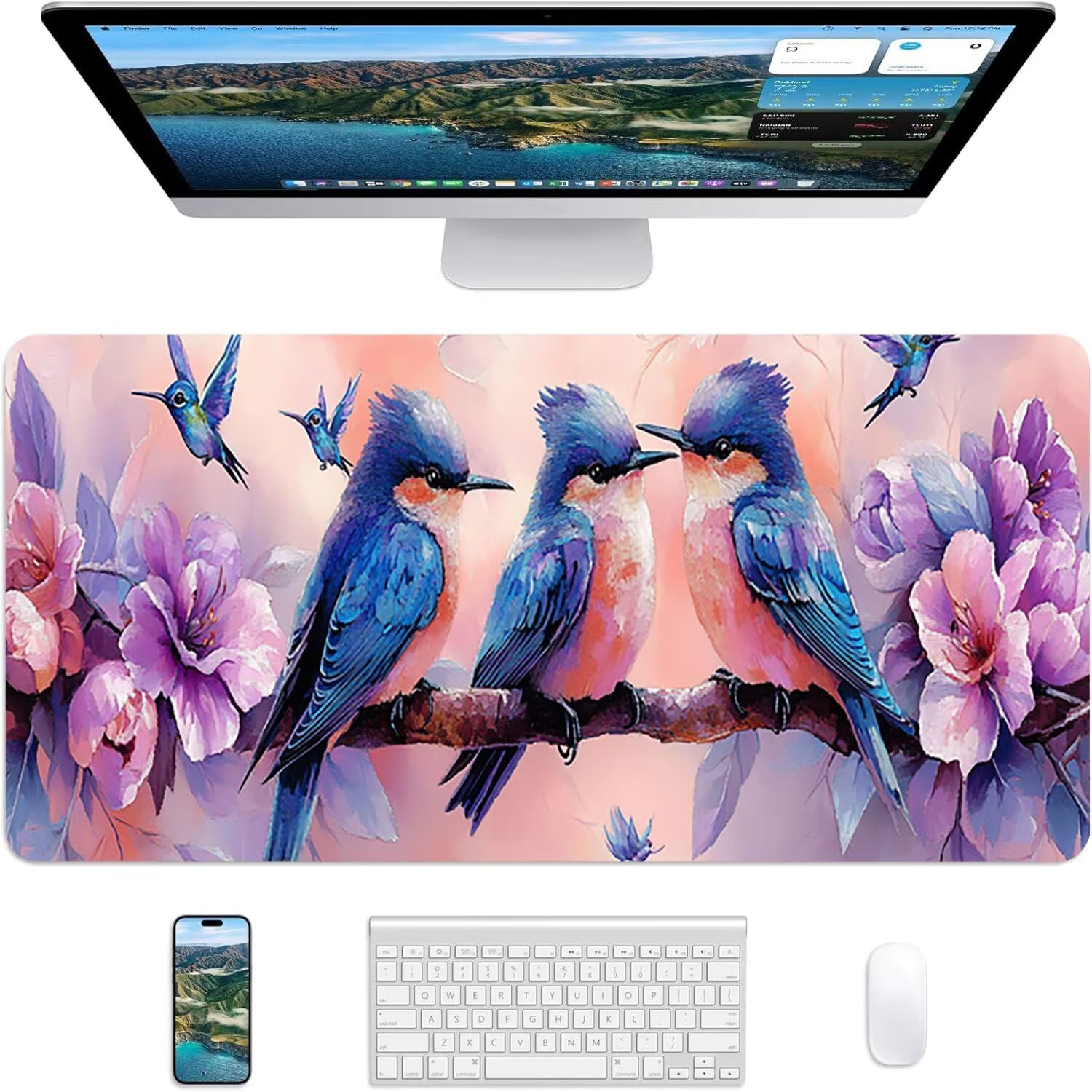 Generico Lejnlnng Tappetino Mouse Gaming XXL -160x80cm - Tramonto Tappetino Scrivania Grande, Spiaggia Impermeabile Tappeto Mouse con Base in Gomma Antiscivolo, Mousepad per Gaming e Ufficio JL-8080
