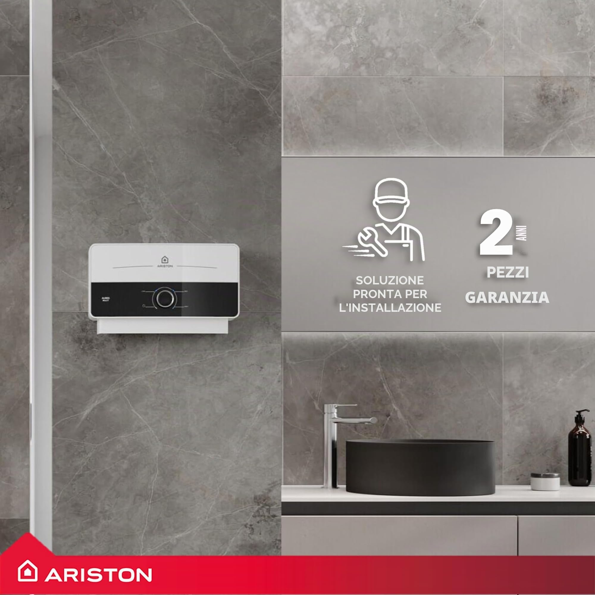 Ariston Aures Multi 5kW FR - Scaldacqua istantaneo elettrico ad alta pressione - Multi-punti di pozzatura per comfort immediato