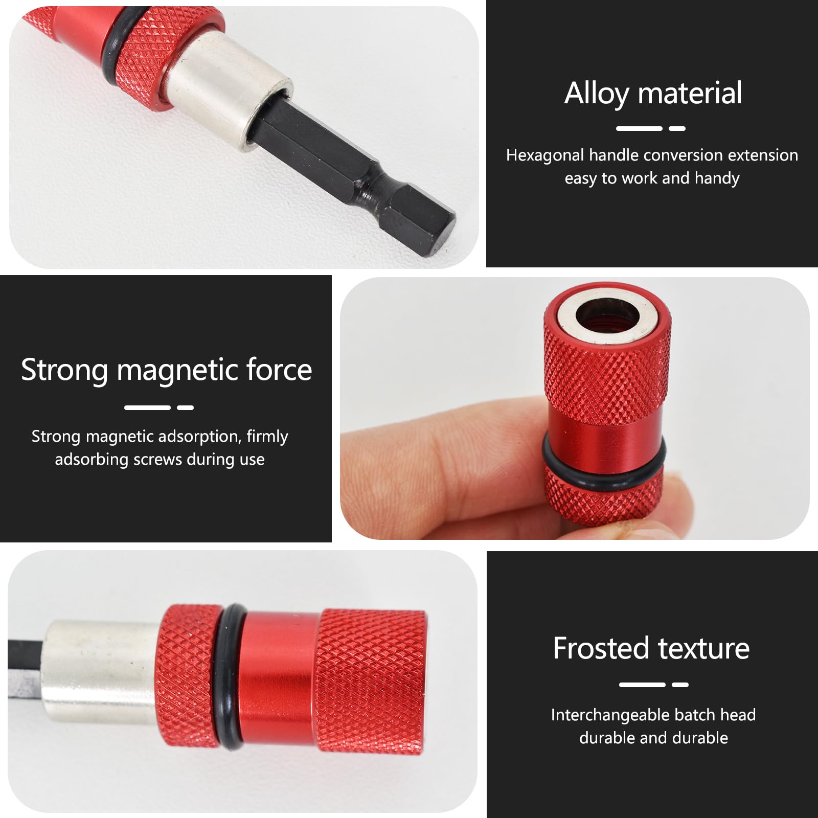 Cacciavite A Percussione 3 Pezzi Porta Inserti Magnetico - Per Cacciavite, Sgancio Rapido, Codolo 1/4 Pollice | 60mm Lunghezza Adattatore Magnetico Sgancio Rapido - Foto 3