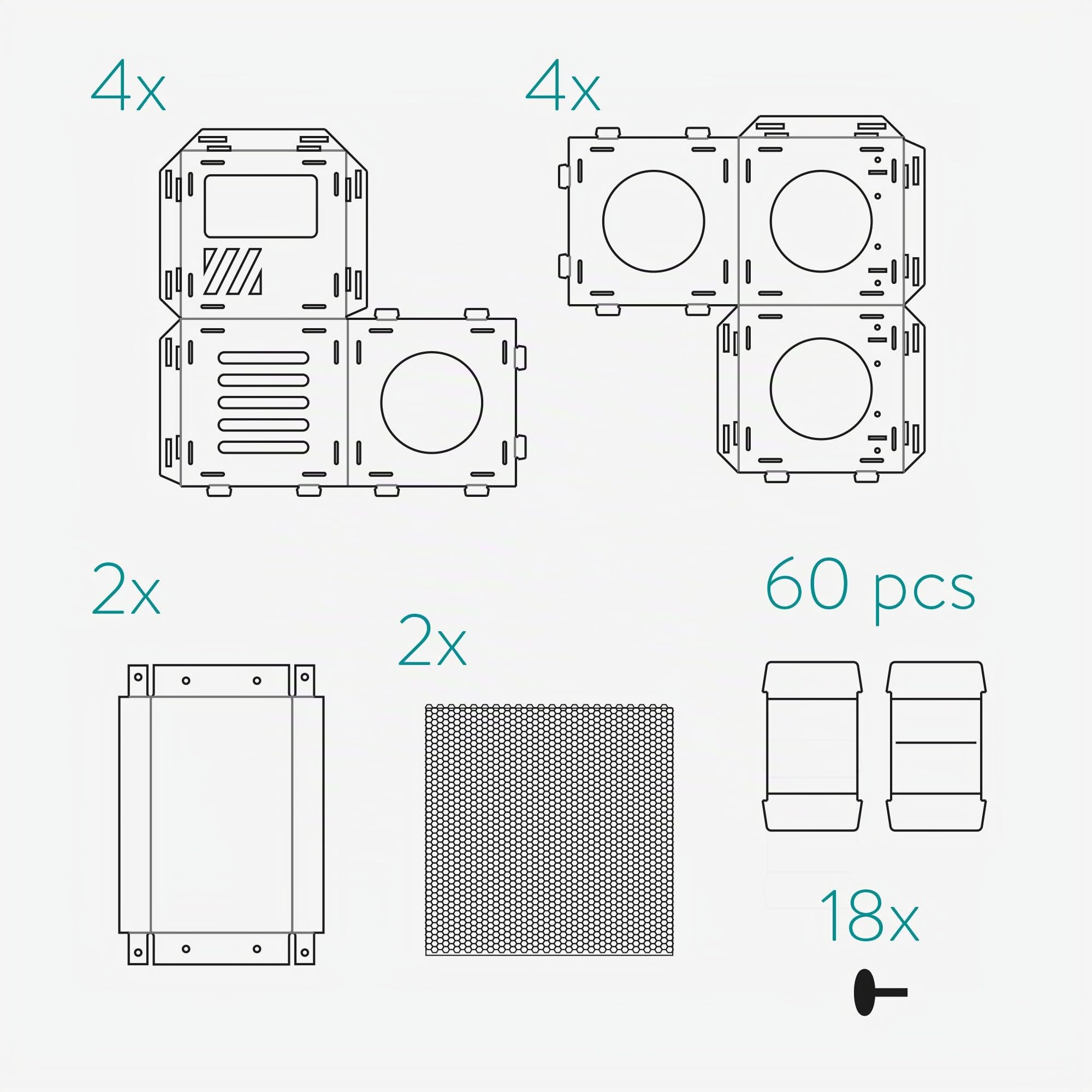 Navaris Casa de cartón para Gatos - Centro de Juegos DIY cartón Corrugado para Gato - 4X Caja de túnel 2X rascador 2X Puente 1x Set de Conectores