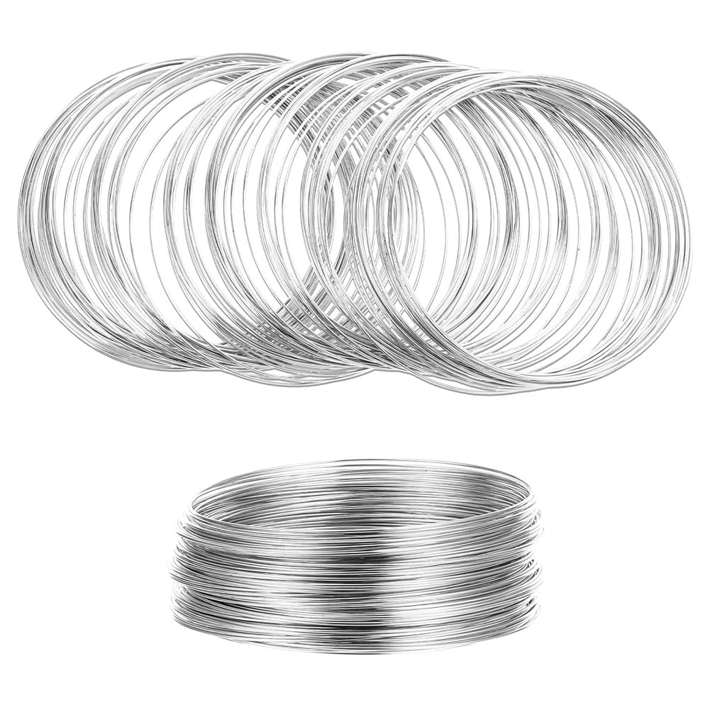 Vjsujehgy 100 Loop Jewelry Wire, Memory Wire for Jewelry Making Bracelets Beading Wire for Jewelry Making