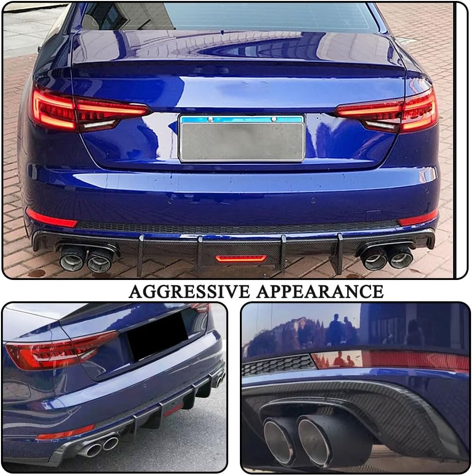 S4 Real Carbon Fiber Rear Diffuser for Audi A4 Sline &S4 Sedan 2017 2018 2019 Customized Lower Bumper Lip Spoiler Body Kit Factory Outlet
