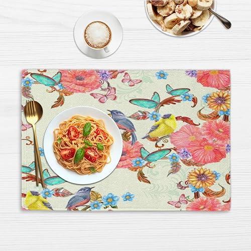 Miniatura 6 de Bird Animal Style Placemats Set of 4 Table Mats Washable Placemat Waterproof Place Mats for Party Home Dining Table Decor 18x12 in