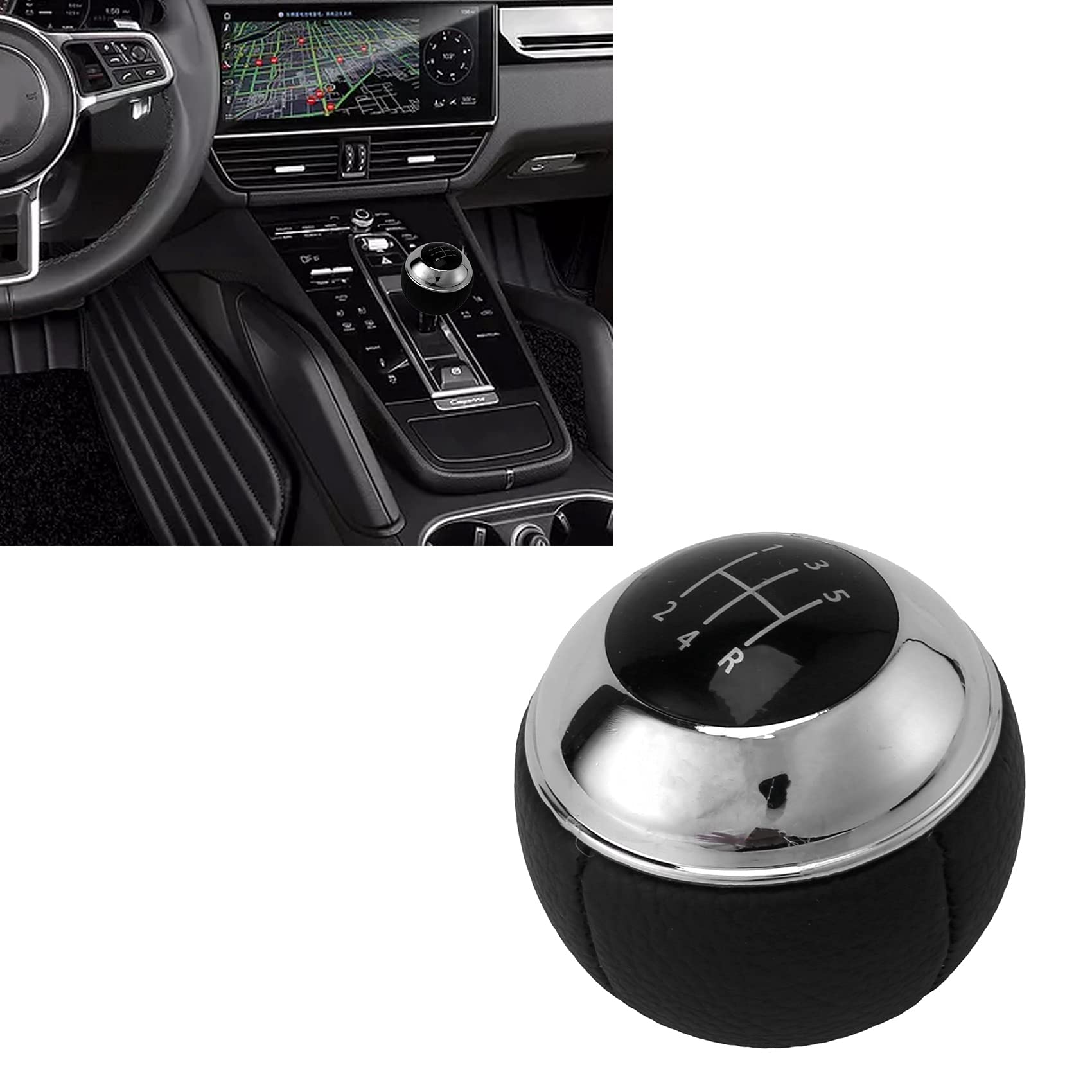 Rechange Levier Mini Pommeau Levier Vitesse Cuir Pour Mini R50 R52 R53 Cooper S | 5 Vitesses | Noir | Remplacement Direct Cuir PU Levier Cooper S